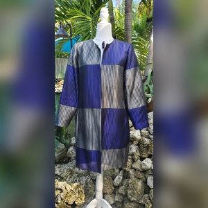 Chico's Silver & Black striped and Purple Jacket